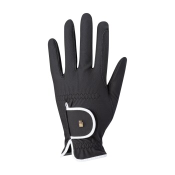 Reithandschuhe Roeck Grip S Lona schwarz/ weiß 7,5 cm