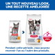 Deux sacs Hill's Science Plan pour chatons stérilisés (ancien/nouveau) avec des chatons, 'UN TOUT NOUVEAU LOOK' et badge ACTIVBIOME+
