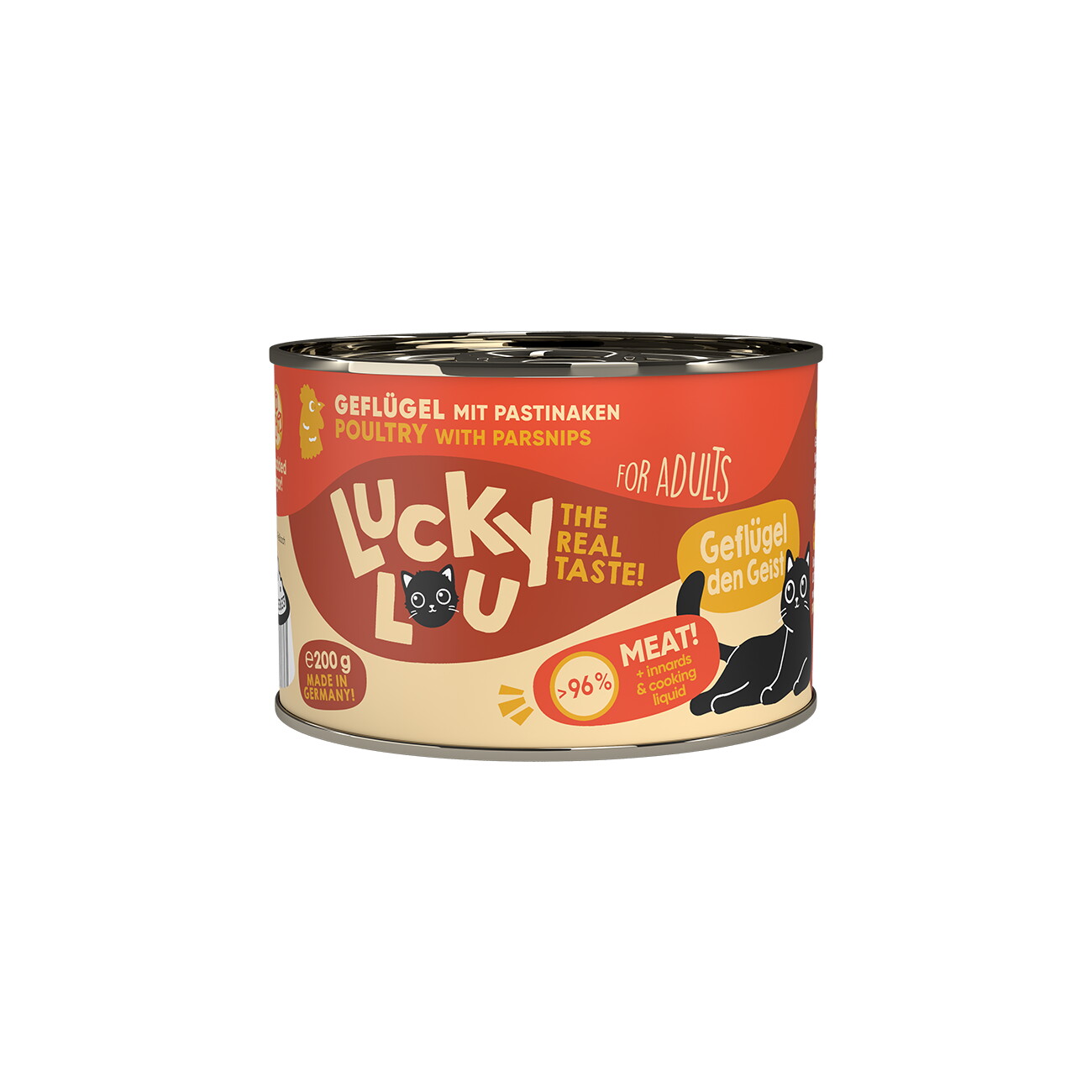 Lucky Lou Nassfutter Katze Adult Geflügel 12x200 g