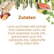 Hundefutter für große Rassen, mit einem Bernhardiner-Hund, Details zur Kibble-Größe (10mm und 20mm) und der Marke Wildfang.