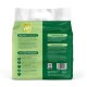 Back of green Burgess Excel small-animal hay bag displaying 'Feeding guide', 'Big care for small animals', barcode and 1kg.