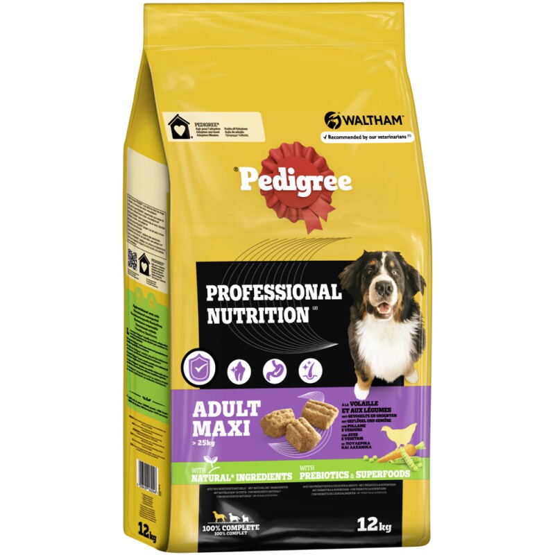 Pedigree Professional Nutrition Adult Maxi >25kg met gevogelte en groenten 12 kg