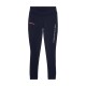 Marineblaue Leggings mit einer Seitentasche, gepunktetem Muster und dem vertikal auf dem Bein aufgedruckten "TOMMY HILFIGER"-Logo.