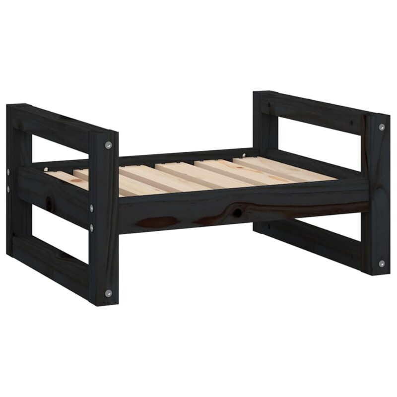 VidaXL Hundebett S (55,5x45,5x28 cm) aus Kiefernholz schwarz