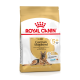 Royal Canin Adult German Shepherd dog food bag, suitable for dogs over 5 years, featuring a golden design and health claims.