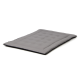 Grau Haustierbett mit gestepptem Oberflächen, das ein weiches, gepolstertes Design und eine schwarze Unterseite aufweist, auf einem weißen Hintergrund platziert.