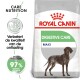 Royal Canin Digestive Care hondenvoederzak met een bruine hond, met tekst die de verbeterde ontlastingkwaliteit en 97% optimale resultaten benadrukt.