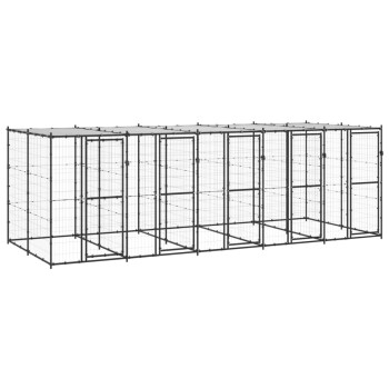Outdoor-Hundezwinger Stahl mit Dach