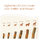 Kaffeholz für alle Hunde aller Größen und Rassen! Größentabelle mit Stockgrößen (XXS bis XL) und entsprechenden Gewichtskategorien für Hunde.