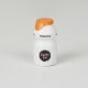 Eine kleine weiße Flasche mit dem Etikett "Earthz Pet" mit einem braunen Logo, mit einem orangefarbenen Deckel, die "Vitality Gravy" enthält.