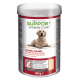 Behälter mit PetBalance Support Joint Powder für Hunde, mit einem Golden Retriever auf dem Etikett, 600g Größe, mit Text in mehreren Sprachen.