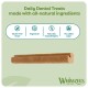 Whimzees dental chew; header 'Daily Dental Treats'; labels: GF, veg, hypoallergenic, no added sugar