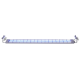 LED-Aquarienleuchte mit einem schlanken Design, mit mehreren blauen und weißen Lichtern, montiert auf verstellbaren Halterungen.