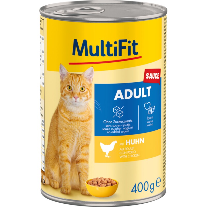 MultiFit nat kattenvoer Adult, saus, kip 12x400 g
