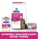 Karma dla zwierząt Hill's Prescription Diet Gastrointestinal Biome: torba, puszka i worek z obrazkiem kota i polskim tekstem promującym smaczne opcje.
