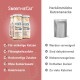 Links SmoothieCat-Flaschen mit deutschen Vorteilen und Häkchen; rechts ein grauer Beutel mit Aufschrift 'Herkömmliche Katzensnacks' und Kreuzmarkierungen.