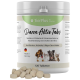 Darm Aktiv Tabs Behälter mit 120 Tabletten für Haustiere, mit Hunden und einer Katze auf dem Etikett, hergestellt in Deutschland.