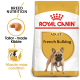 Royal Canin Adult French Bulldog dog food bag featuring tailored kibble for breed nutrition and support for muscle mass condition.