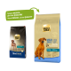Deux sacs de nourriture pour chiens Select Gold sont affichés. Le sac de gauche est étiqueté 'Sensitive' et le sac de droite est 'Maxi Adult' avec un poids de plus de 25 kg.