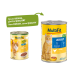 Zwei Dosen MultiFit Katzenfutter: "Jelly Adult mit Huhn" und "Jelly ADULT", beide mit einem Katzenbild und "Neues DESIGN, gleiche QUALITÄT."
