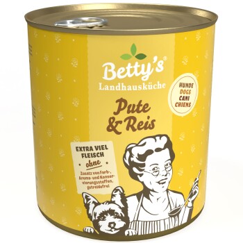 Betty’s Landhausküche Pute & Reis 6 x 800g für Hund