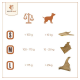 Diagramm von Wildfang, das die Größen- und Gewichtskategorien für Hunde zeigt: S (<100g, <10kg), M (100-175g, 10-25kg), L (>175g, >25kg).
