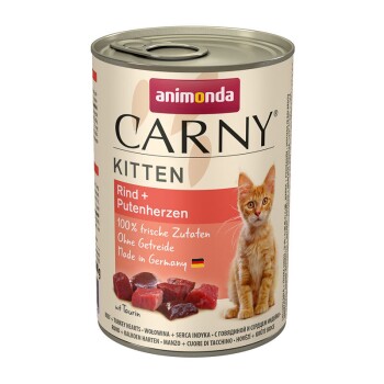 CARNY Kitten 6x400 g Bœuf et cœurs de dinde