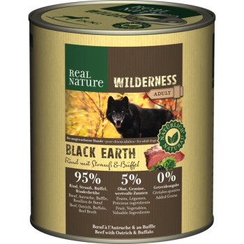 WILDERNESS Adult Bœuf Black Earth, autruche et buffle 6x800 g