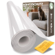 Klare selbstklebende Kratzschutzrolle und Verpackung mit Katze; Text: 'KRATZSCHUTZ/Transparent/Selbstklebend/5m x 43cm/100% KLAR'.
