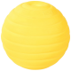 Helle gelbe Gummiball mit einer strukturierten, gerippten Oberfläche, entworfen für das Spielen mit Haustieren.