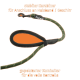 Robuste Hundeleine mit einem stabilen Karabiner zur Befestigung am Halsband/Geschirr, mit einem gepolsterten Griff für volle Kontrolle, auf einem orangefarbenen Hintergrund.