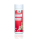 Flasche Fortan Knoblettern, ein Nahrungsergänzungsmittel für Hunde, mit einem roten Etikett und Bildern eines Welpen und eines erwachsenen Hundes.