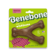 A durable, brown dog chew toy shaped like a bone, featuring the embossed text "Benebone" on its side.