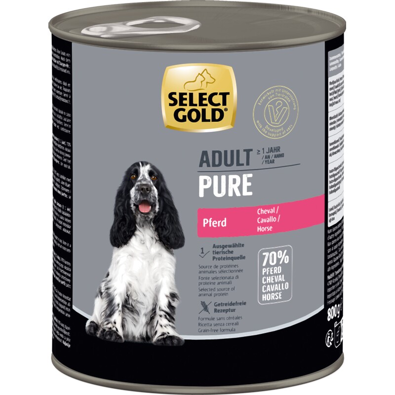 SELECT GOLD Pure Adult Paard 6x800 g