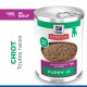 Boîte de nourriture pour chien Hill's Science Plan Puppy <1, terrine au bœuf — étiquette : « Loaf Pâté », « Recette saine au bœuf » et « Chiot »