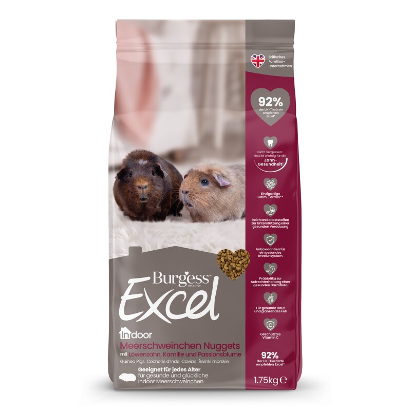 Burgess Excel Indoor Meerschweinchen Nuggets – Premium Alleinfuttermittel 1,75KG