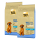 Zwei Tüten Select Gold Maxi Junior Hundefutter für Hunde über 25 kg, mit einem braunen Hund und dem Hinweis auf Insektenprotein.