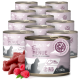 Dosen Beavet Feines Menü Katzenfutter mit Ente und Himbeeren, 98 % Fleisch, zucker- und getreidefrei, je 200g.