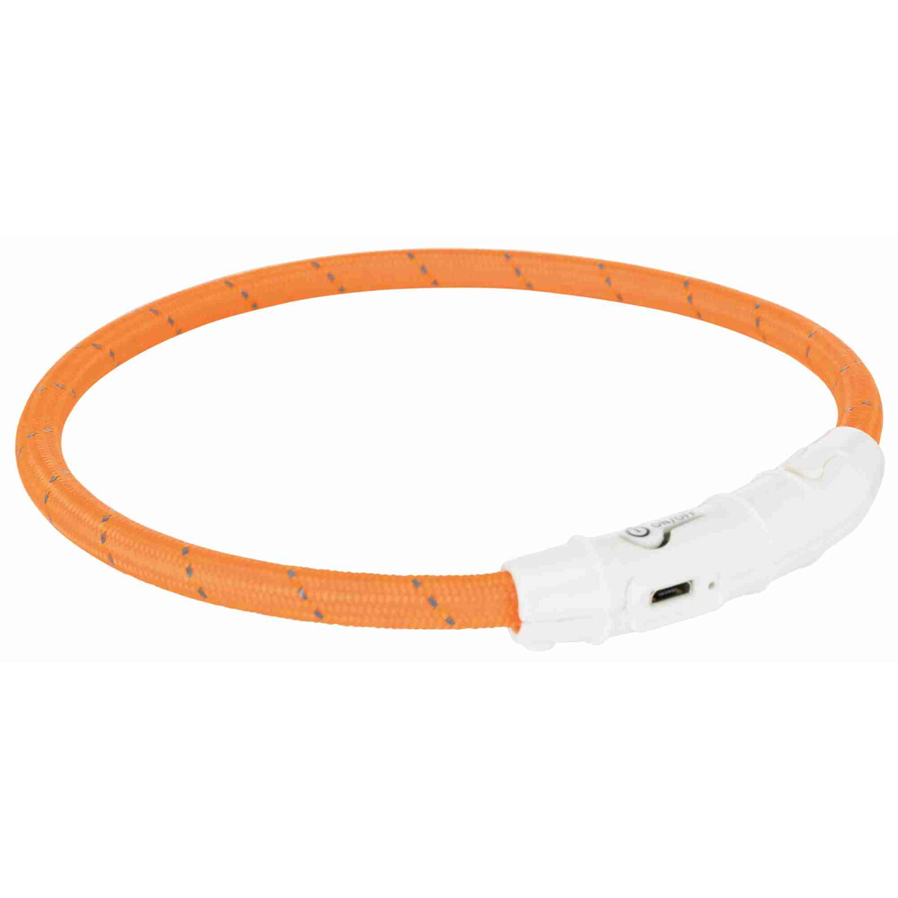 Trixie Flash Light Ring USB Illuminated Dog Safety Collar Orange Size M-L 7mm 45cm - Image 4
