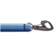 Blau- und hellblau gestreifte Hundeleine mit einem Metallclip, auf dem der Markenname 'RUFFWEAR' eingraviert ist.