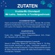 Zutatenliste für den Tierleckerlis "KnabberMix Strandspaß", mit Fischgeschmack, Nährwertinformationen und Vitamininhalt.