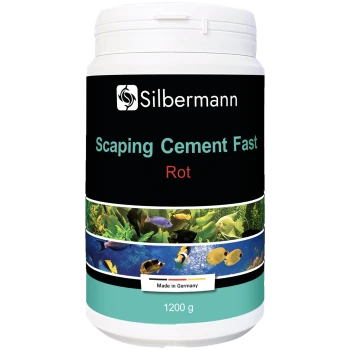 Behälter von Silbermann Scaper's Cement Fast in Rot, 1200 g, mit aquatischen Bildern auf dem Etikett.