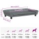 Grau Hundebett mit abgedruckten Maßen: 100 cm (39,4”) Länge, 50 cm (19,7”) Breite und 21 cm (8,3”) Höhe, geeignet für verschiedene Hundetypen.