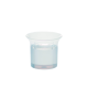 Ein klarer Messbecher, der mit Wasser gefüllt ist, mit einer Graduierungsskala, die bis 30 ml markiert ist.