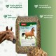 PANTO Apfel-Müsli Beutel für Pferde, mit einem Pferd auf dem Etikett und Vorteilen wie "Positive Wirkung auf die Darmflora" und "Ohne Haferzusatz."