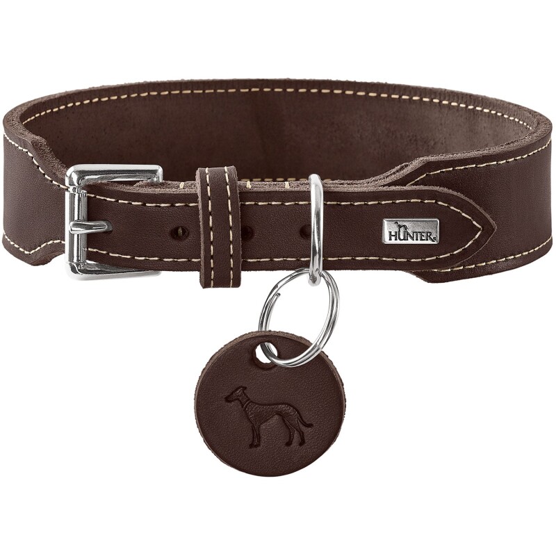 Dog Sport HUNTER Hundehalsband Aalborg extrabreit dunkelbraun XS