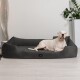® VINCENT High-Tech-Velours (Triton) und Cord - Orthopädisches Hundebett schwarz/ graphit 1,3 m, 25 cm, 1 m