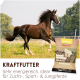 Nahaufnahme von frischen ganzen Haferkörnern mit deutschem Text, der Eigenschaften wie staubfrei, ungeschält, hochwertiges Rohmaterial und reich an ungesättigten Fettsäuren auflistet.