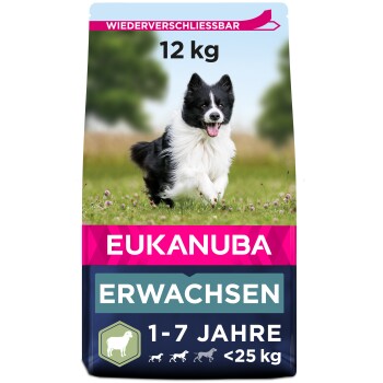 EUKANUBA Trockenfutter Hund Small & Medium Breed Adult, Lamm & Reis 12 kg