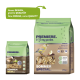 Deux paquets de nourriture pour animaux Premiere : à gauche "Sommer Müsli" avec illustration d'oiseau, à droite "Sommer Special" avec une fenêtre transparente, tous deux de 1,5 kg.